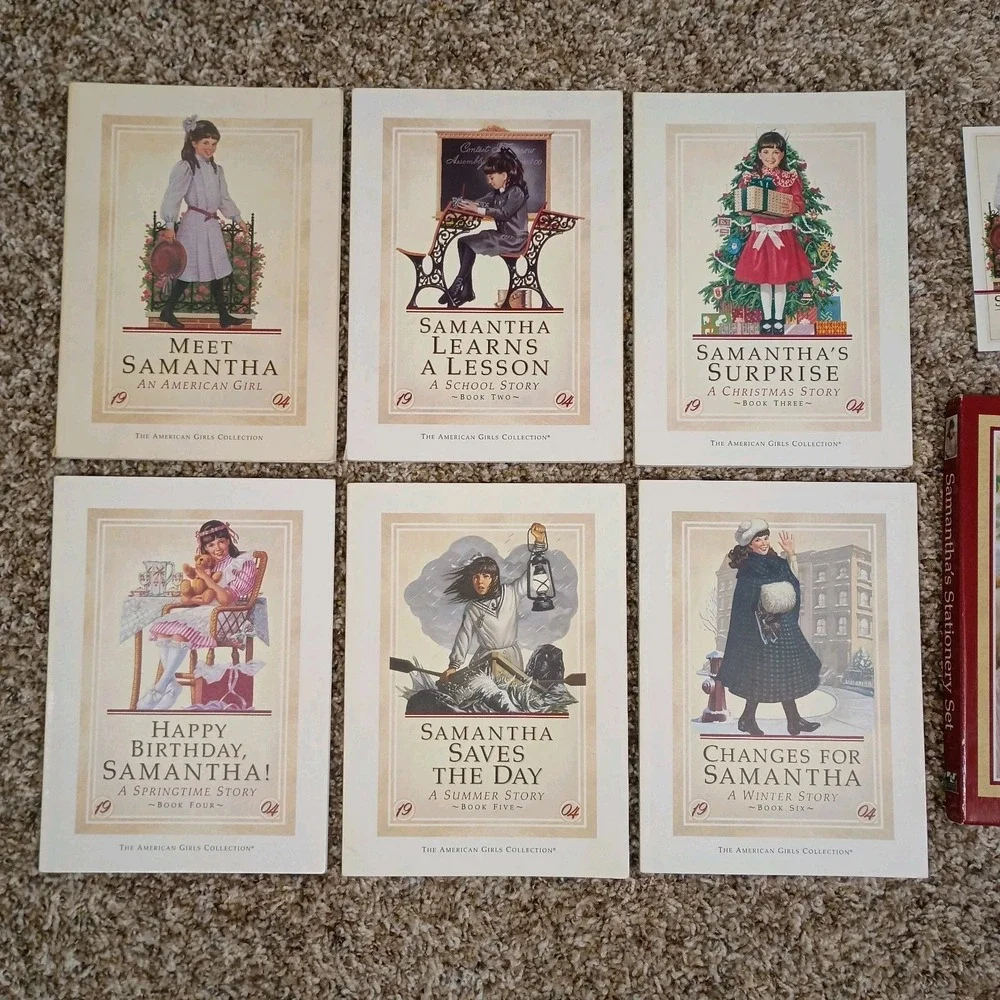 SAMANTHA Books 1-6 American Girl All Pleasant Company Lot Plus Stationary Set
